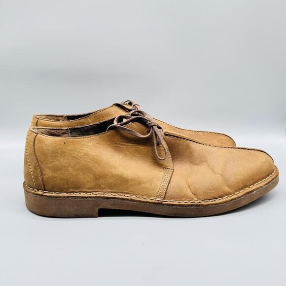 Clarks Shoes Mens 15 Brown Leather Desert Trek Chukka Boots Lace Up Crepe Sole - Picture 1 of 13